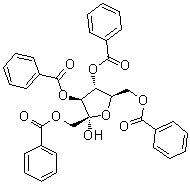 alpha-D-呋喃果糖 1,3,4,6-四苯甲酸酯分子结构 (CAS 80763-56-0)