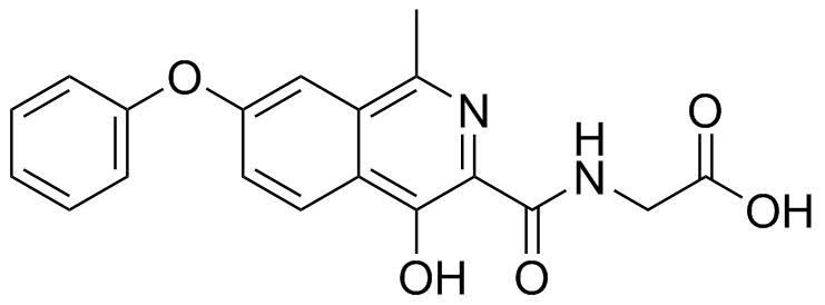 N-[(4-Hydroxy-1-methyl-7-phenoxy-3-isoquinolinyl)carbonyl]glycine molecular structure (CAS 808118-40-3)