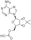 1-(6-Amino-9H-purin-9-yl)-1,5-dideoxy-2,3-O-(1-methylethylidene)-beta-D-ribo-hexofuranuronic acid molecular structure (CAS 811431-33-1)