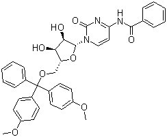 N-苯甲酰基-5'-O-[双(4-甲氧基苯基)苯甲基]胞苷分子结构 (CAS 81246-76-6)