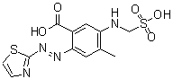 2-(2-噻唑基偶氮)-4-甲基-5-(磺基甲基氨基)苯甲酸分子结构 (CAS 82138-69-0)