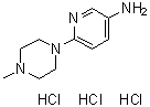 6-(4-甲基-1-哌嗪基)-3-吡啶胺三盐酸盐分子结构 (CAS 82205-57-0)