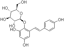 2,3,5,4'-四羟基二苯乙烯-2-O-beta-D-吡喃葡萄糖苷分子结构 (CAS 82373-94-2)