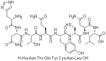 L-组氨酰-L-天冬氨酰胺酰-L-苏氨酰-L-谷氨酰胺酰-L-酪氨酰-L-半胱氨酰-L-天冬氨酰胺酰-L-亮氨酸分子结构 (CAS 823810-48-6)
