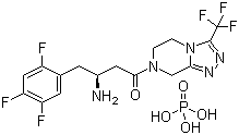 7-[(3S)-3-氨基-1-氧代-4-(2,4,5-三氟苯基)丁基]-5,6,7,8-四氢-3-(三氟甲基)-1,2,4-三唑并[4,3-a]吡嗪磷酸盐分子结构 (CAS 823817-58-9)