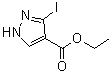 3-碘吡唑-4-羧酸乙酯分子结构 (CAS 827316-43-8)
