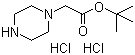 哌嗪-1-乙酸叔丁酯二盐酸盐分子结构 (CAS 827614-56-2)