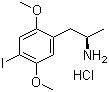 (-)-2,5-二甲氧基-4-碘苯丙胺盐酸盐分子结构 (CAS 82864-02-6)