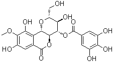 4-O-没食子酰岩白菜素分子结构 (CAS 82958-45-0)