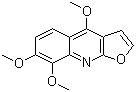 结构式 CAS# 83-95-4, 茵芋碱; 4,7,8-三甲氧基呋喃并[2,3-b]喹啉
