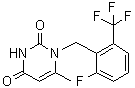 1-[2-氟-6-(三氟甲基)苄基]-6-甲基嘧啶-2,4(1H,3H)-二酮分子结构 (CAS 830346-47-9)