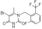 5-溴-1-[2-氟-6-(三氟甲基)苄基]-6-甲基嘧啶-2,4(1H,3H)-二酮分子结构 (CAS 830346-48-0)