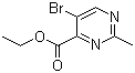 5-溴-2-甲基嘧啶-4-甲酸乙酯分子结构 (CAS 83410-38-2)