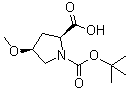 (2S,4S)-1-叔丁氧羰基-4-甲氧基吡咯烷-2-羧酸分子结构 (CAS 83623-93-2)