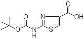 2-(叔丁氧羰基氨基)噻唑-4-羧酸分子结构 (CAS 83673-98-7)