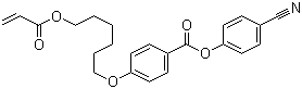 4-氰基苯基 4'-(6-丙烯酰氧基己氧基)苯甲酸酯分子结构 (CAS 83847-14-7)