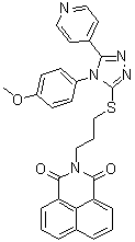 2-[3-[[4-(4-Methoxyphenyl)-5-(4-pyridinyl)-4H-1,2,4-triazol-3-yl]thio]propyl]-1H-benz[de]isoquinoline-1,3(2H)-dione molecular structure (CAS 838818-26-1)