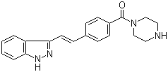 [4-[(1E)-2-(1H-吲唑-3-基)乙烯基]苯基]-1-哌嗪基甲酮分子结构 (CAS 841258-76-2)