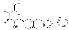 (1S)-1,5-脱水-1-C-[4-甲基-3-[(5-苯基-2-噻吩基)甲基]苯基]-D-山梨糖醇分子结构 (CAS 842133-16-8)