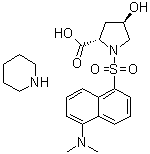 反式-1-[[5-(二甲基氨基)-1-萘基]磺酰基]-4-羟基-L-脯氨酸哌啶盐分子结构 (CAS 84255-27-6)