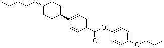 4-反式-(4-戊基环己基)苯甲酸对丙氧基苯酚酯分子结构 (CAS 84600-99-7)