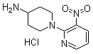 1-(3-硝基吡啶-2-基)哌啶-4-胺盐酸盐分子结构 (CAS 848498-92-0)