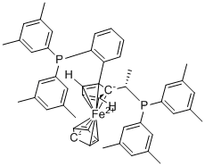 结构式 CAS# 849925-24-2, (S)-1-{(S)-2-[2-[二(3,5-二甲苯基)膦基]苯基]二茂铁}乙基二(3,5-二甲苯基)膦