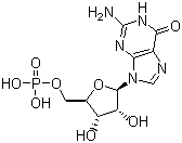 structure of CAS# 85-32-5, 5'-Guanylic acid;Guanosine 5'-phosphate; [(2R,3S,4R,5R)-5-(2-Amino-6-oxo-3H-purin-9-yl)-3,4-dihydroxyoxolan-2-yl]methyl dihydrogen phosphate