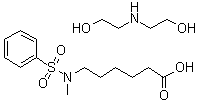 6-[甲基(苯磺酰基)氨基]己酸二乙醇胺盐分子结构 (CAS 85005-99-8)