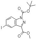 1-叔丁氧羰基-5-碘-3-甲氧羰基-1H-吲唑分子结构 (CAS 850363-55-2)