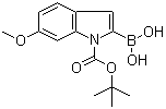 结构式 CAS# 850568-65-9, 1-N-叔丁氧羰基-6-甲氧基吲哚-2-硼酸