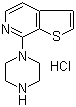 7-(1-哌嗪基)噻吩并[2,3-c]吡啶盐酸盐分子结构 (CAS 850734-85-9)