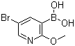 结构式 CAS# 850864-59-4, 5-溴-2-甲氧基吡啶-3-硼酸