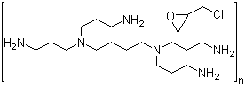 N,N,N',N'-四(3-氨基丙基)-1,4-丁二胺 2-(氯甲基)环氧乙烷聚合物分子结构 (CAS 851373-13-2)