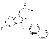[5-氟-2-甲基-3-(喹啉-2-基甲基)吲哚-1-基]乙酸分子结构 (CAS 851723-84-7)
