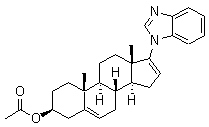 (3beta)-17-(1H-苯并咪唑-1-基)雄甾-5,16-二烯-3-醇 3-乙酸酯分子结构 (CAS 851895-79-9)