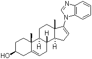 结构式 CAS# 851983-85-2, VN/124-1; (3beta)-17-(1H-苯并咪唑-1-基)雄甾-5,16-二烯-3-醇