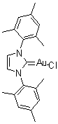 氯化(1,3-二间三甲基苯基-1H-咪唑-2(3H)-亚基)金(I)分子结构 (CAS 852445-81-9)