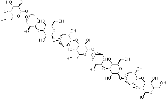 O-beta-D-吡喃半乳糖基-(1→4)-O-3,6-脱水-alpha-L-吡喃半乳糖基-(1→3)-O-beta-D-吡喃半乳糖基-(1→4)-O-3,6-脱水-alpha-L-吡喃半乳糖基-(1→3)-O-beta-D-吡喃半乳糖基-(1→4)-O-3,6-脱水-alpha-L-吡喃半乳糖基-(1→3)-O-beta-D-吡喃半乳糖基-(1→4)-O-3,6-脱水-alpha-L-吡喃半乳糖基-(1→3)-beta-D-吡喃半乳糖分子结构 (CAS 852690-26-7)