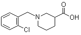structure of CAS# 853649-08-8, 1-[(2-Chlorophenyl)methyl]-3-piperidinecarboxylic acid;1-o-Chlorobenzylnipecotic acid