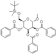 甲基 6-O-[(叔丁基)二甲基硅烷基]-alpha-D-吡喃甘露糖苷三苯甲酸酯分子结构 (CAS 853879-39-7)