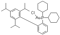 2-二环己基膦-2',4',6'-三异丙基联苯氯化金(I)分子结构 (CAS 854045-94-6)
