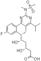 (betaR,deltaS,6S)-8-氟-5,6-二氢-beta,delta-二羟基-4-(1-甲基乙基)-2-[甲基(甲基磺酰基)氨基]苯并[h]喹唑啉-6-戊酸分子结构 (CAS 854898-53-6)
