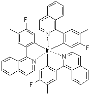 (OC-6-22)-三[5-氟-2-(1-异喹啉基)-4-甲基苯基]铱分子结构 (CAS 855699-88-6)