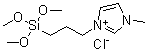 1-甲基-3-[3-(三甲氧基硅烷基)丙基]咪唑鎓氯化物分子结构 (CAS 856925-70-7)
