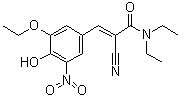 (2E)-2-氰基-3-(3-乙氧基-4-羟基-5-硝基苯基)-N,N-二乙基-2-丙烯酰胺分子结构 (CAS 857629-79-9)