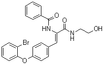 N-[(1Z)-2-[4-(2-Bromophenoxy)phenyl]-1-[[(2-hydroxyethyl)amino]carbonyl]ethenyl]benzamide molecular structure (CAS 859506-47-1)