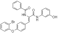 N-[(1Z)-2-[4-(2-溴苯氧基)苯基]-1-[[(3-羟基苯基)氨基]羰基]乙烯基]苯甲酰胺分子结构 (CAS 859506-52-8)