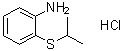结构式 CAS# 861343-73-9, 2-异丙硫基苯胺盐酸盐