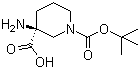 (S)-1-Boc-3-氨基哌啶-3-羧酸分子结构 (CAS 862372-92-7)